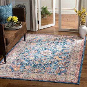 SAFAVIEH Bristol Collection 2'3" x 8' Rose / Light Grey BTL361R Boho Chic Oriental Distressed Runner Rug