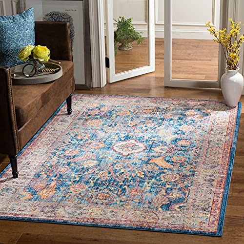 SAFAVIEH Bristol Collection 2'3" x 8' Rose / Light Grey BTL361R Boho Chic Oriental Distressed Runner Rug