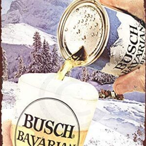 Joeaney New Tin Sign Aluminum Retro 1962 Busch Bavarian Beer Vintage Metal Sign 8 X 12 Inch