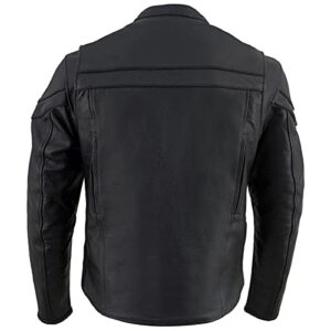 Milwaukee Leather SH1408 Men's Sporty Crossover Vented Black Motorcycle Leather Scooter Jacket - X-Large