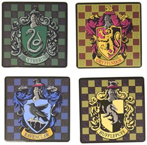 harry potter unisex-adult’s square coasters-pack of 4, yellow ochre, standard