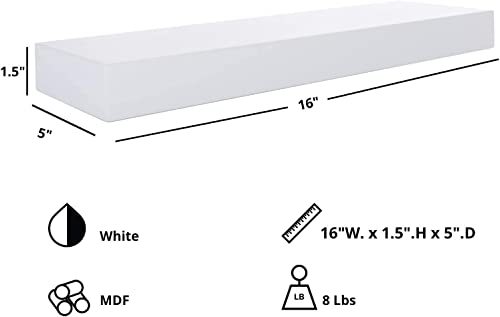 kieragrace FN00293-8MC Modern Floating-Shelves, Pack of 3, White