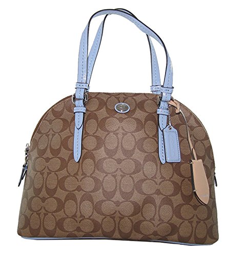 Coach Peyton Cora Domed Satchel Crossbody Bag Handbag Khaki Sky 24606