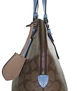 Coach Peyton Cora Domed Satchel Crossbody Bag Handbag Khaki Sky 24606