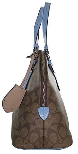 Coach Peyton Cora Domed Satchel Crossbody Bag Handbag Khaki Sky 24606