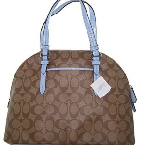 Coach Peyton Cora Domed Satchel Crossbody Bag Handbag Khaki Sky 24606