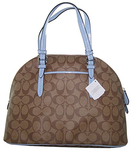 Coach Peyton Cora Domed Satchel Crossbody Bag Handbag Khaki Sky 24606