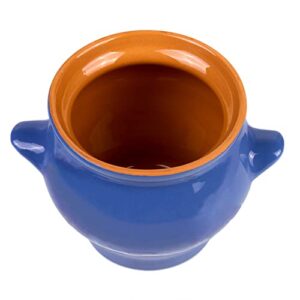 Stoneware Ramekin (Set of 2) - Clay Pots for Cooking (Blue)