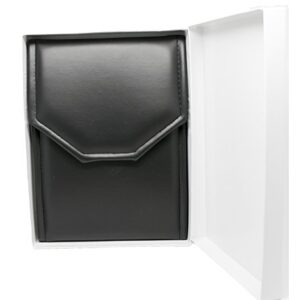 Novel Box Premium Large Black/White Stitched Leatherette Pearl / Omega Necklace Folder + Custom NB Pouch