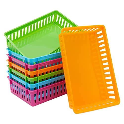 Bright Creations Classroom Storage Bins Baskets, Small Plastic Organizer (10.25 x 6.5 In, 8 Pack)