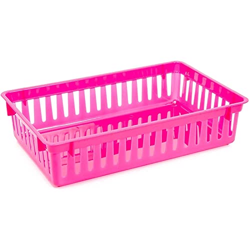 Bright Creations Classroom Storage Bins Baskets, Small Plastic Organizer (10.25 x 6.5 In, 8 Pack)