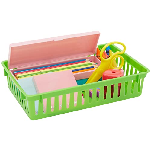 Bright Creations Classroom Storage Bins Baskets, Small Plastic Organizer (10.25 x 6.5 In, 8 Pack)