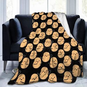 comfy soft i’m a potato cute potatoes throw blanket, sherpa flannel fleece home blanket wearable blanket, queen size blankets for bedroom living rooms sofa couch, 40″x50″