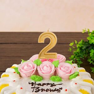 LUTER 2.76 Inches Large Birthday Candles Gold Glitter Birthday Cake Candles Number Candles Cake Topper Decoration for Wedding Party Kids Adults (1)