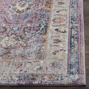 SAFAVIEH Bristol Collection 8' x 10' Lavender / Light Grey BTL357P Boho Chic Oriental Distressed Area Rug