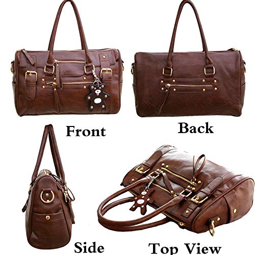 Women Retro Handbags and Purses PU Top-handle Shoulder Bag Totes Satchels