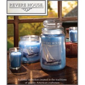 CANDLE-LITE Revere House Scented Lavender Vanilla Single Wick 23oz Large Glass Jar Candle, Fresh Aromatic Fragrance