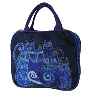 Laurel Burch Indigo Cats Cotton Cosmetics Travel Tote