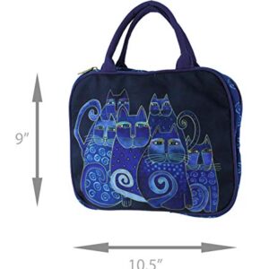 Laurel Burch Indigo Cats Cotton Cosmetics Travel Tote