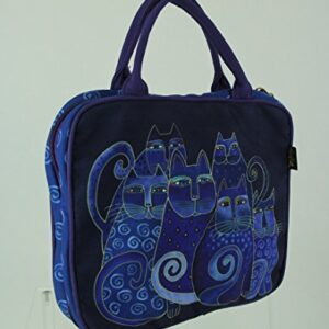 Laurel Burch Indigo Cats Cotton Cosmetics Travel Tote