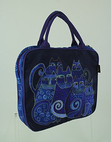 Laurel Burch Indigo Cats Cotton Cosmetics Travel Tote