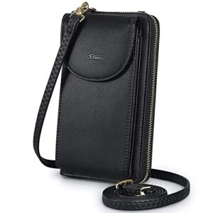 s-zone pu leather rfid blocking crossbody cell phone bag for women wallet purse