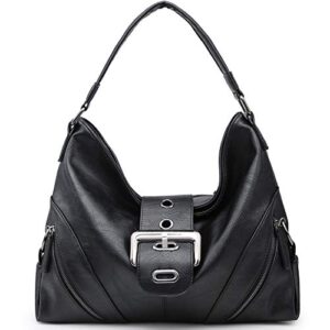 hobo handbags for women large satchel tote bags ladies shoulder bag buckle designer roomy purses pu leather