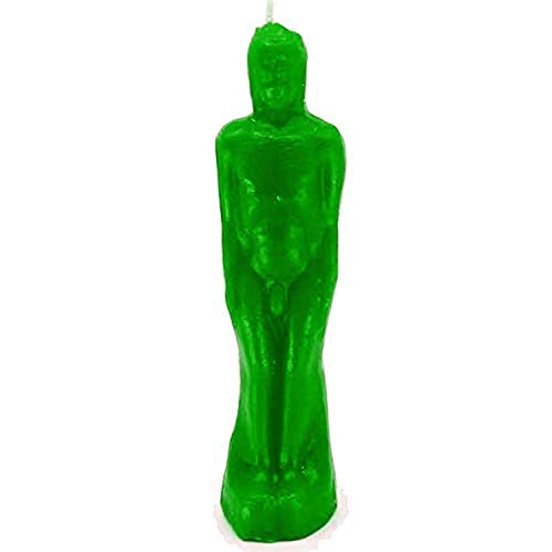 Green Male Figure Image Candle for Money, Good Job, Luck, Games of Chance, Financial, Spells, Rituals, Magic, Vela imagen de Hombre para Dinero y prosperidad