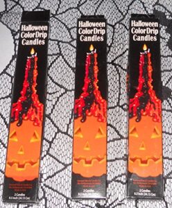 halloween color drip candles set 0f 6 candles 10″