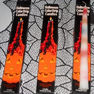 Halloween Color Drip Candles Set 0f 6 Candles 10"