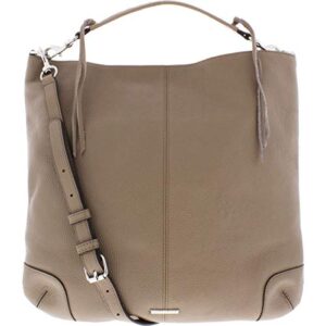 rebecca minkoff reagan leather hobo shoulder bag (smokey taupe)