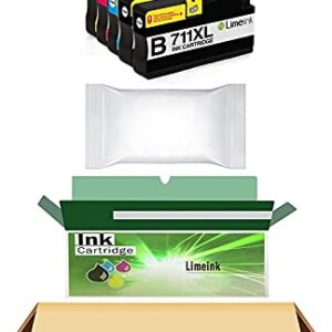 Limeink Compatible Ink Cartridges Replacement for HP 711 Ink Cartridge Ink for HP T120 for HP Designjet T120 Ink T520 Ink 711xl 711 Magenta Black Cyan Yellow (5 Pack)