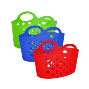 assorted multicolor basket with handles 3ct