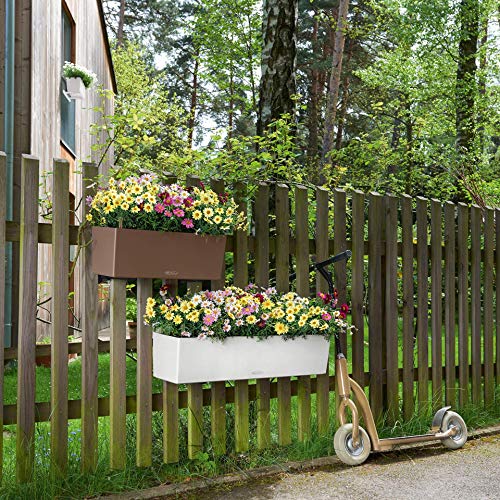 Lechuza 15680 Balconera Color 80 Garden Indoor and Outdoor Use, White Matte Self Watering Planter