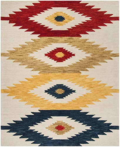 SAFAVIEH Aspen Collection 4' x 6' Ivory/Multi APN704A Handmade Moroccan Boho Tribal Wool Area Rug