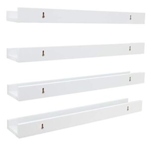 kiera grace modern floating-shelves, set of 4, white
