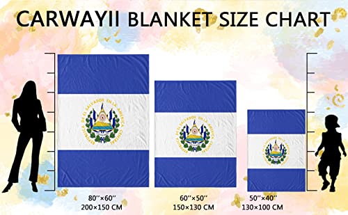 Carwayii El Salvador Flag Blanket,Cozy Thermal Sherpa Throw Blanket No Shedding Flannel Couch Lap Blanket for Bed Couch,Soft Office Blanket All Season 50''x60''