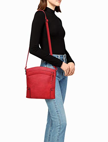 VONMAY Large Crossbody Bags for Women Triple Zip Pocket Cross Body Purses and Handbags Red