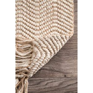 nuLOOM Wavy Chevron Jute Area Rug, 5 ft x 8 ft, Natural