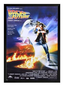 back to the future framed movie poster print 24×36. on a black frame. made in usa.