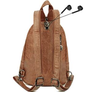 FANCELINE Small Backpack Purse for Women Fashion PU Leather Backpack Convertible Ladies Sling Bag