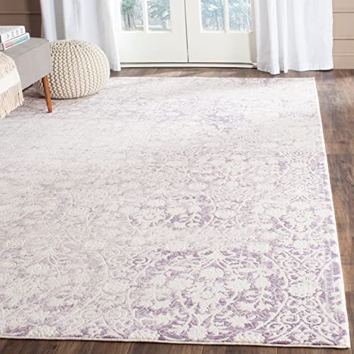 SAFAVIEH Passion Collection 5'1" x 7'7" Lavender / Ivory PAS403A Vintage Distressed Area Rug