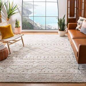 safavieh arizona shag collection 8′ x 10′ ivory/beige asg741a moroccan non-shedding living room bedroom dining room entryway plush 1.6-inch thick area rug