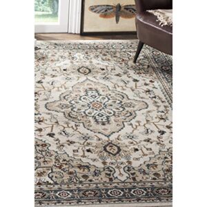 SAFAVIEH Lyndhurst Collection 5'3" x 7'6" Cream/Beige LNH338B Traditional Oriental Non-Shedding Living Room Bedroom Dining Home Office Area Rug