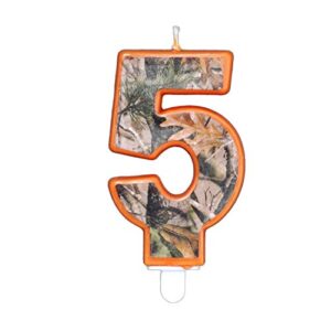 camo birthday 3 inch number “5” five candle, next camo party collection by havercamp