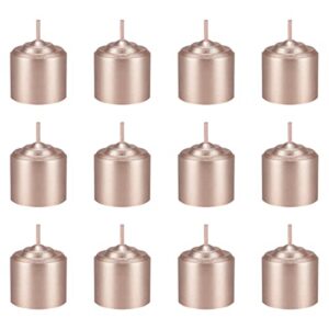 mega candles 12 pcs unscented rose gold votive candle, hand poured wax candles 10 hours 1.38 inch x 1.5 inch, home décor, wedding receptions, baby showers, birthdays, celebrations, party favors & more