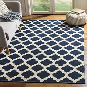 safavieh montauk collection 3′ x 5′ navy/ivory mtk723h handmade trellis cotton area rug
