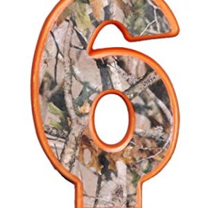 Havercamp Next Camo Party Birthday Number 6" Candle | 1 Count | Great for Hunter Themed Party, Camouflage Motif, Birthday Event, Graduation Party, Father's Day Celebration, Wedding Anniversary