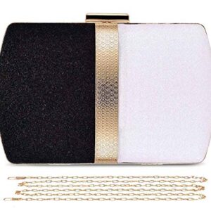 Selighting Glitter Clutch Evening Bags for Women Formal Bridal Wedding Clutches Purses Prom Cocktail Party Handbags Black White