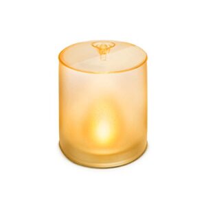mpowerd luci candle: solar inflatable light, get peace of mind that traditional candles cannot give, glowing amber candle flicker that lasts up to 18 hours, no batteries needed, waterproof